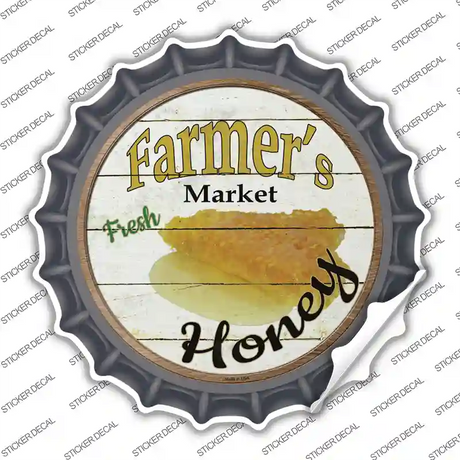 Farmers Market Honey Novelty Bottle Cap Sticker Decal