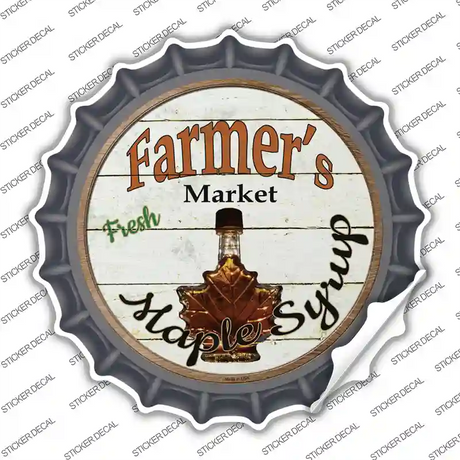 Farmers Market Maple Syrup Novelty Bottle Cap Sticker Decal