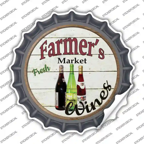Farmers Market Wines Novelty Bottle Cap Sticker Decal