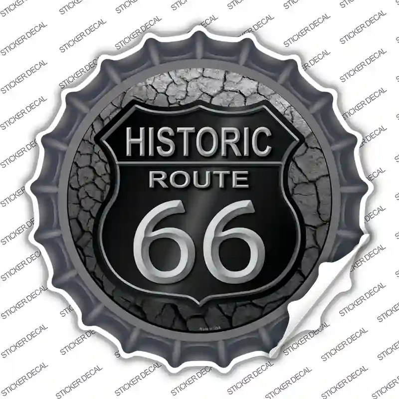 Historic Route 66 Novelty Bottle Cap Sticker Decal