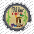 Tiki Bar Open Novelty Bottle Cap Sticker Decal