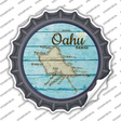 Oahu Hawaii Map Novelty Bottle Cap Sticker Decal