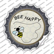 Bee Happy Novelty Bottle Cap Sticker Decal