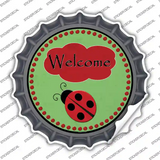 Welcome Ladybug Novelty Bottle Cap Sticker Decal