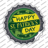 Happy St Patricks Day Green Novelty Bottle Cap Sticker Decal
