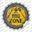 BBQ Zone Novelty Bottle Cap Sticker Decal