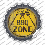 BBQ Zone Novelty Bottle Cap Sticker Decal