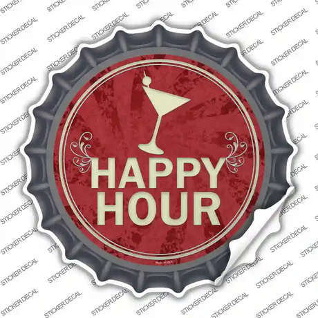 Happy Hour Novelty Bottle Cap Sticker Decal