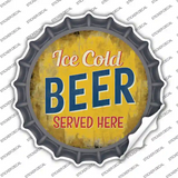 Ice Cold Beer Served Here Novelty Bottle Cap Sticker Decal