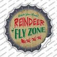 Reindeer Fly Zone Novelty Bottle Cap Sticker Decal