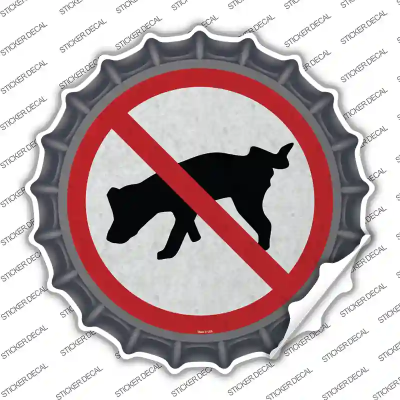 No Dog Pee Novelty Bottle Cap Sticker Decal