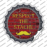 Respect The Stache Novelty Bottle Cap Sticker Decal