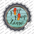 Orange Flip Flop Zone Novelty Bottle Cap Sticker Decal