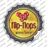 Flip Flops Worn Here Novelty Bottle Cap Sticker Decal