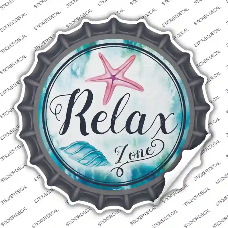 Relax Zone Novelty Bottle Cap Sticker Decal