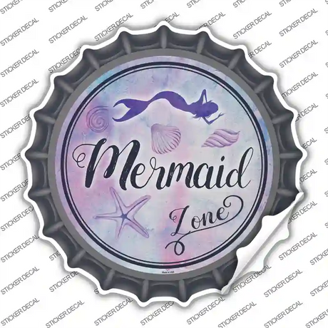 Mermaid Zone Novelty Bottle Cap Sticker Decal