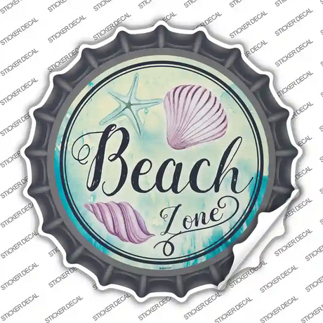Beach Zone Novelty Bottle Cap Sticker Decal