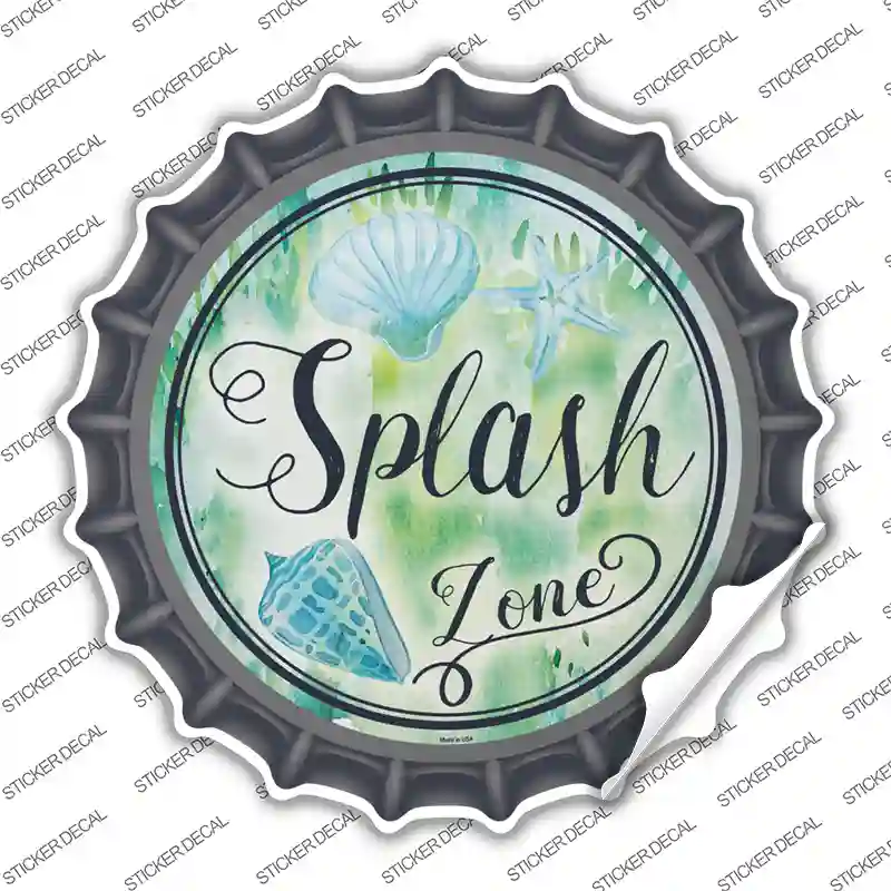 Splash Zone Novelty Bottle Cap Sticker Decal