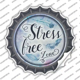 Stress Free Zone Novelty Bottle Cap Sticker Decal