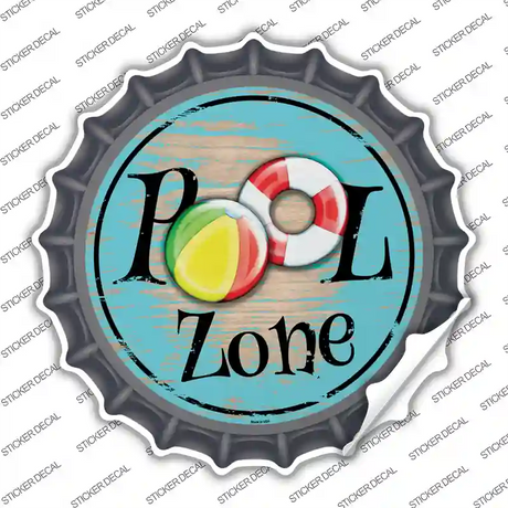 Pool Zone Novelty Bottle Cap Sticker Decal