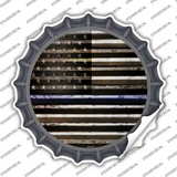 American Flag Thin Blue Line Novelty Bottle Cap Sticker Decal