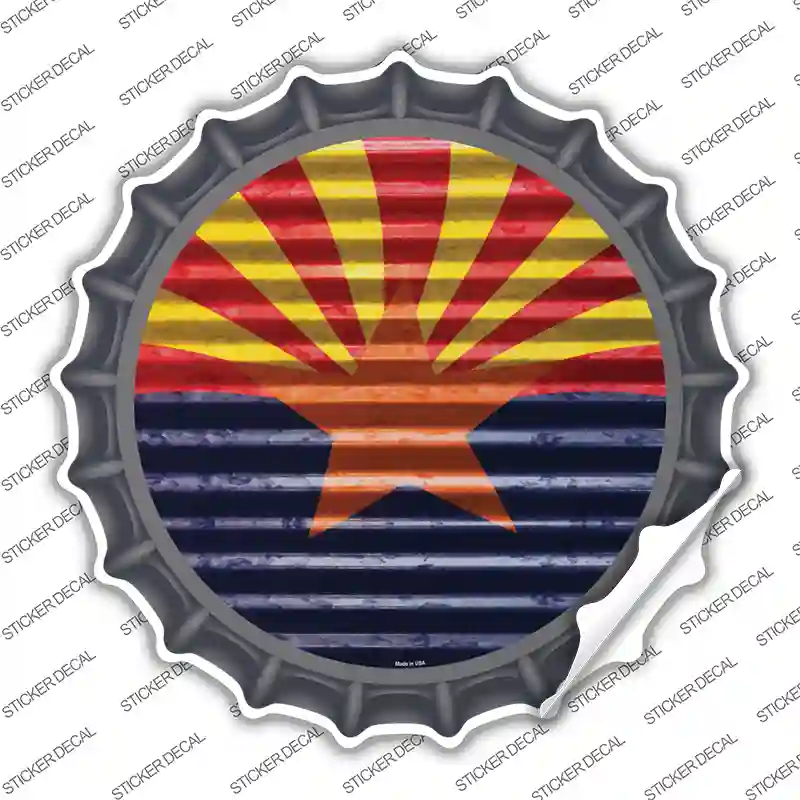 Arizona Flag Novelty Bottle Cap Sticker Decal
