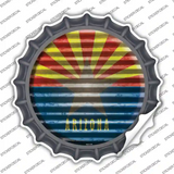 Arizona Flag Corrugated Novelty Bottle Cap Sticker Decal