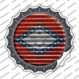 Arkansas Flag Corrugated Novelty Bottle Cap Sticker Decal