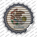 Illinois Flag Corrugated Novelty Bottle Cap Sticker Decal