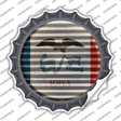 Iowa Flag Corrugated Novelty Bottle Cap Sticker Decal