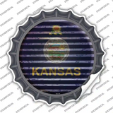 Kansas Flag Corrugated Novelty Bottle Cap Sticker Decal