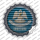 Louisiana Flag Corrugated Novelty Bottle Cap Sticker Decal