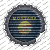 Montana Flag Corrugated Novelty Bottle Cap Sticker Decal