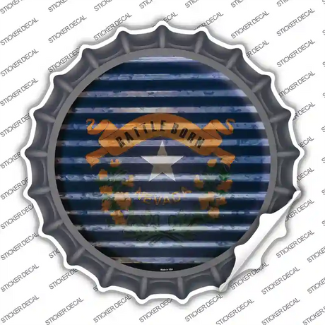 Nevada Flag Corrugated Novelty Bottle Cap Sticker Decal