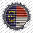 North Carolina Flag Corrugated Novelty Bottle Cap Sticker Decal