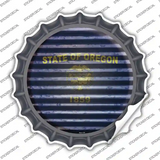Oregon Flag Corrugated Novelty Bottle Cap Sticker Decal