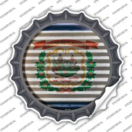 West Virginia Flag Corrugated Novelty Bottle Cap Sticker Decal