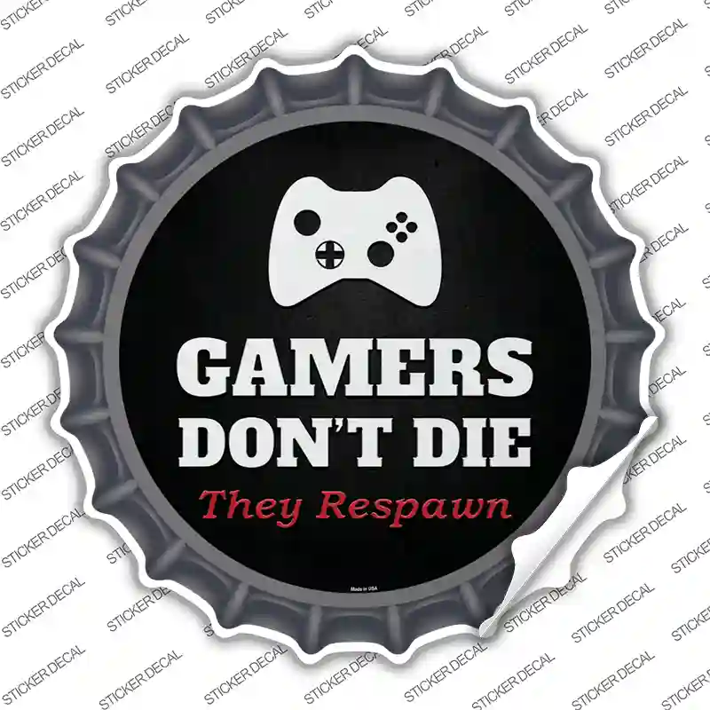 XBOX Gamers Dont Die Novelty Bottle Cap Sticker Decal