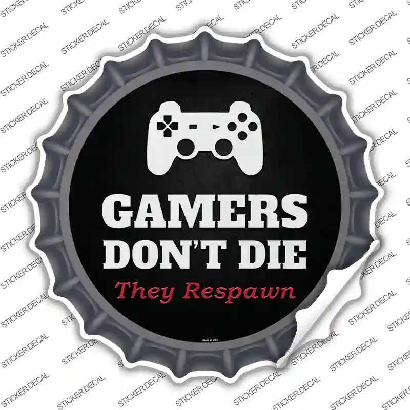PlayStation Gamers Dont Die Novelty Bottle Cap Sticker Decal