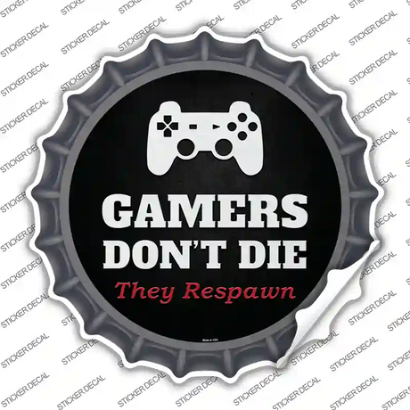 PlayStation Gamers Dont Die Novelty Bottle Cap Sticker Decal