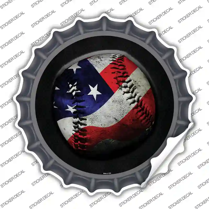 American Baseball Novelty Bottle Cap Sticker Decal