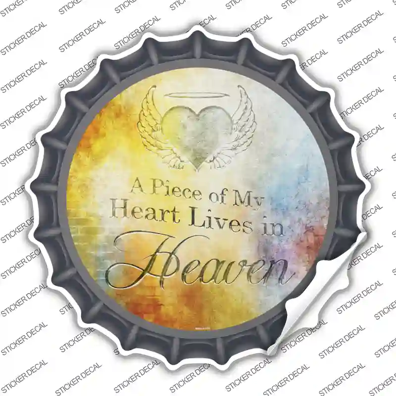 Heart Lives In Heaven Novelty Bottle Cap Sticker Decal