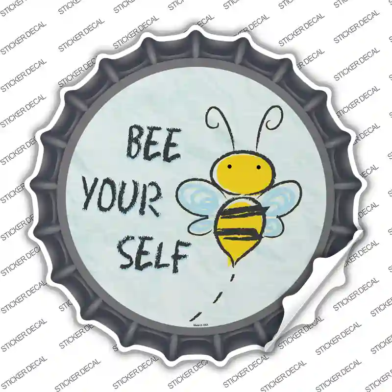 Bee Yourself Novelty Bottle Cap Sticker Decal