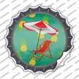 Chair and Umbrella Novelty Bottle Cap Sticker Decal