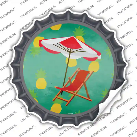 Chair and Umbrella Novelty Bottle Cap Sticker Decal