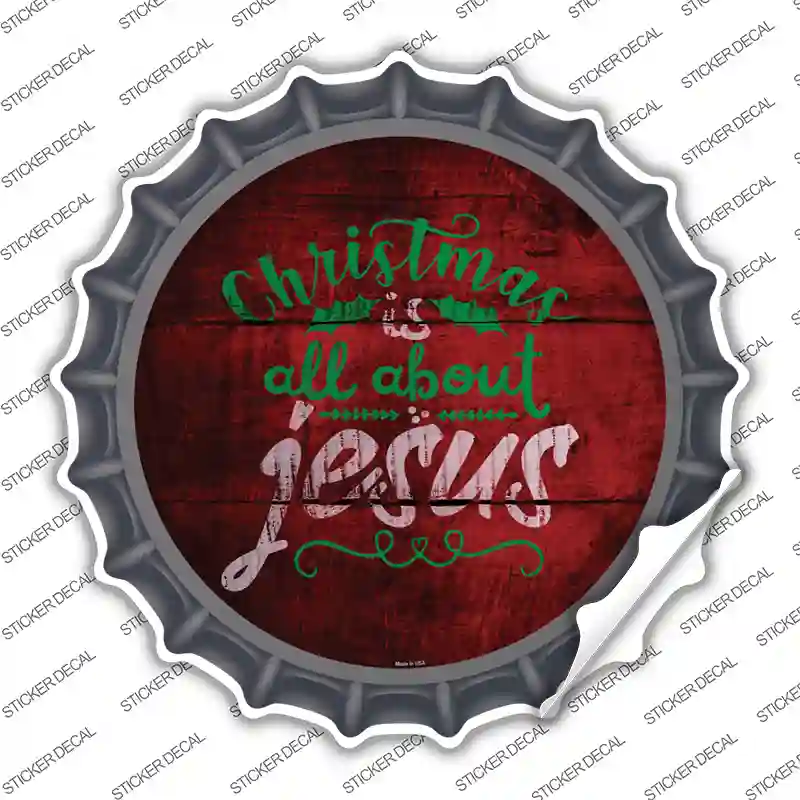 All About Jesus Novelty Bottle Cap Sticker Decal