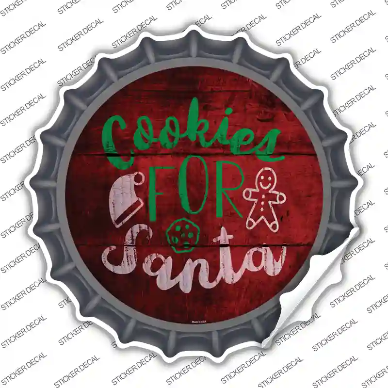 Cookies For Santa Novelty Bottle Cap Sticker Decal
