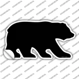 Black Solid Novelty Bear Sticker Decal Small