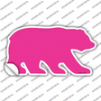 Pink Solid Novelty Bear Sticker Decal Small