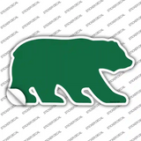 Green Solid Novelty Bear Sticker Decal Small